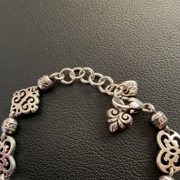 Brighton "GENEVA HEARTS" Filigree Open Scrollwork bracelet! Silver Plated - Picture 3 of 4